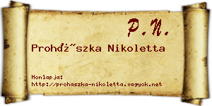 Prohászka Nikoletta névjegykártya