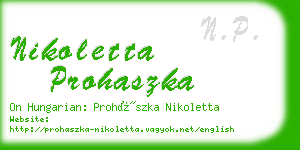 nikoletta prohaszka business card